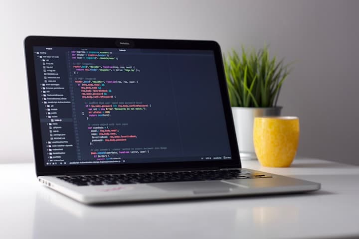 Editor de código en pantalla